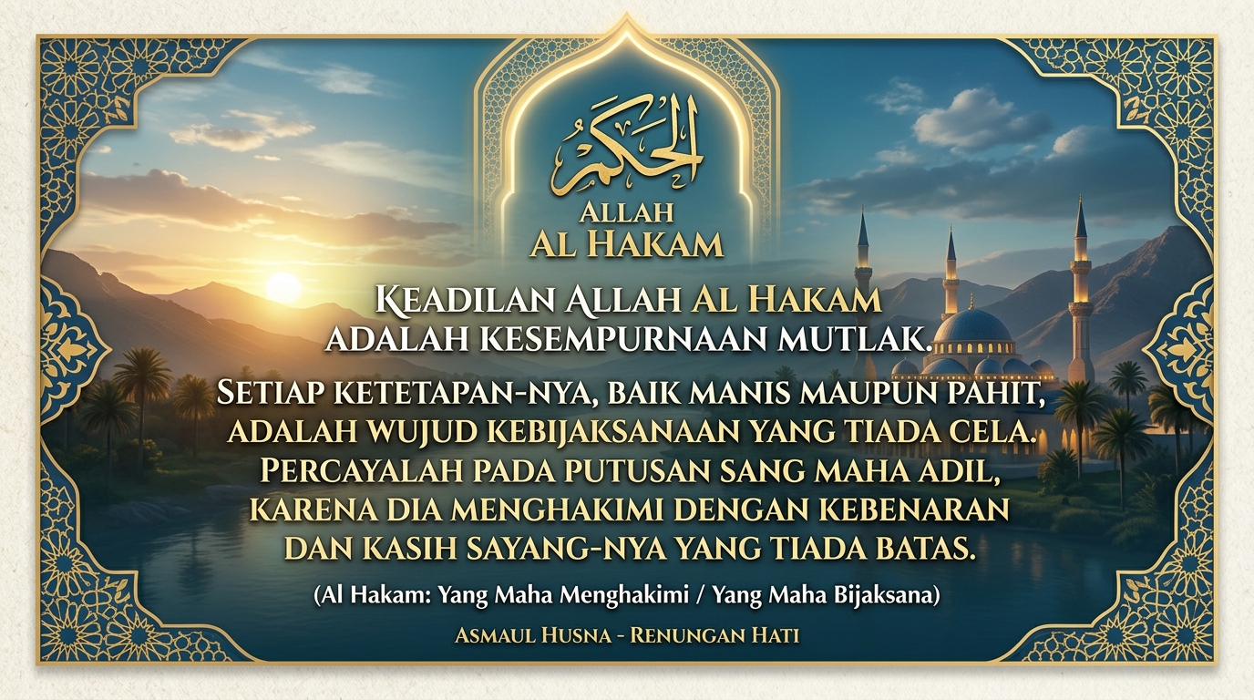 MENGENAL ALLAH MELALUI ASMAUL HUSNA "AL-HAKAM"
